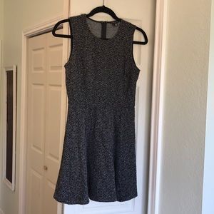 Theory Black & White Textured Dress